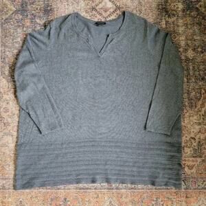 Lane Bryant Long Sleeve Pullover Sweater Womens Plus Size 26/28 Gray Textured